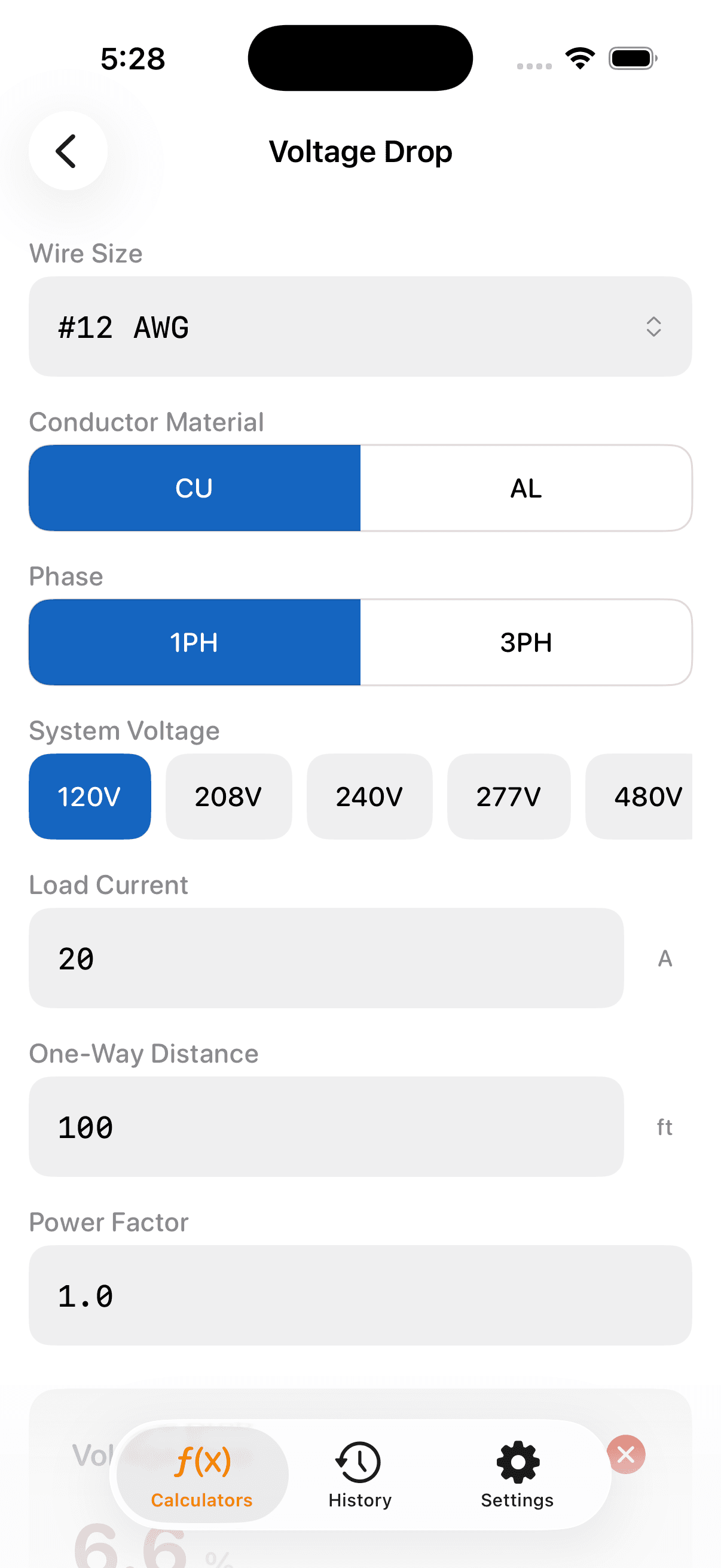 ElectriCalc: NEC Calculator screenshot 2