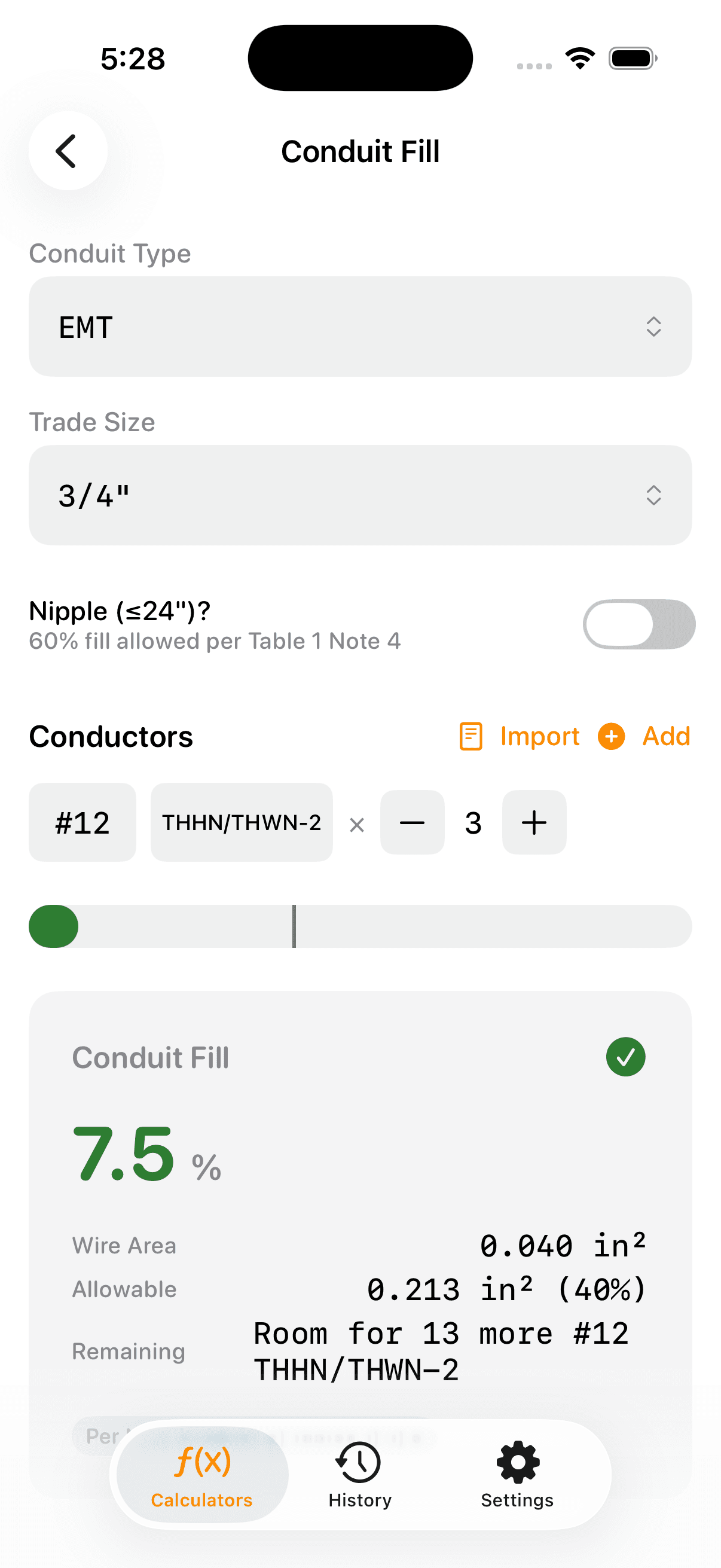 ElectriCalc: NEC Calculator screenshot 4