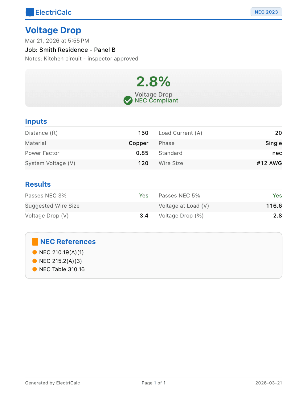 ElectriCalc: NEC Calculator screenshot 5