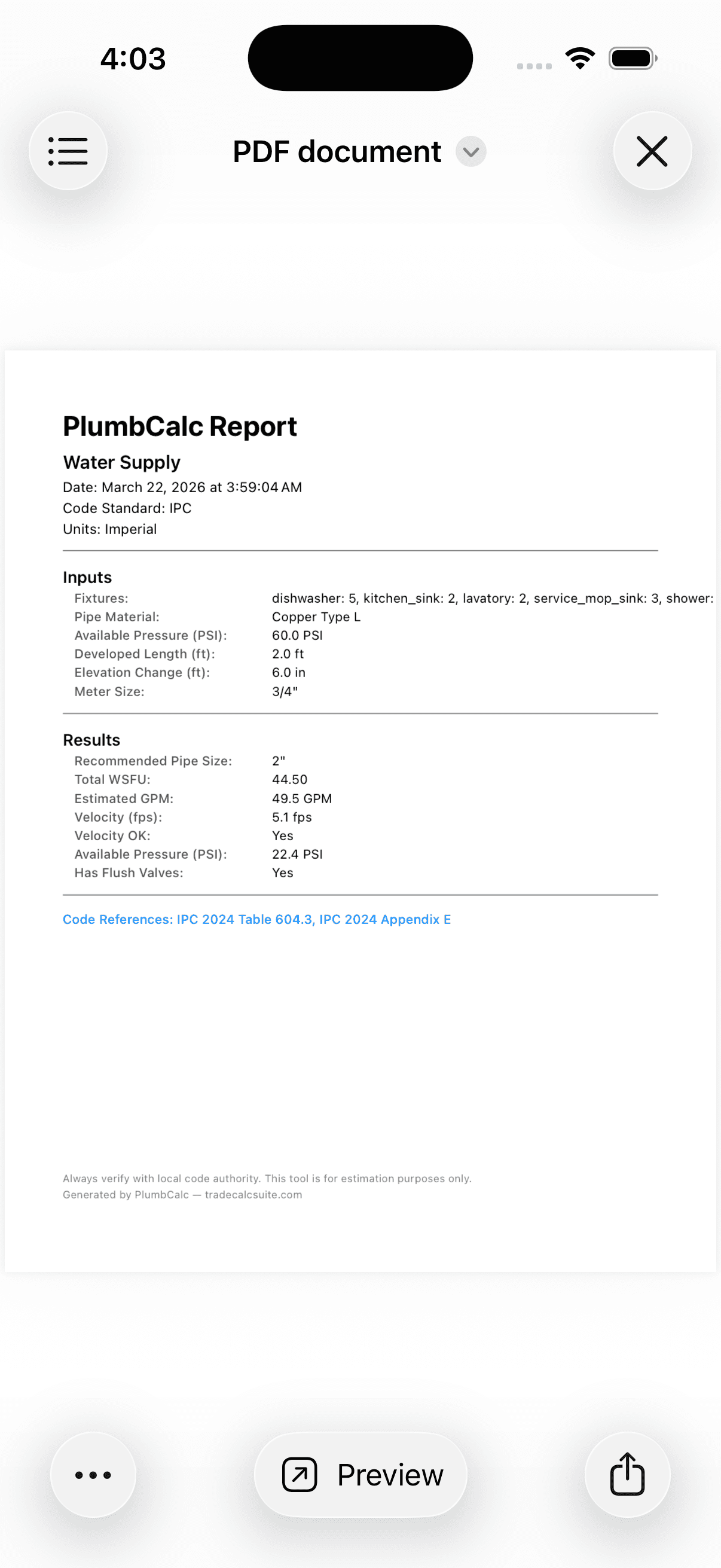 PlumbCalc Pro screenshot 4